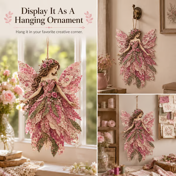 🧚‍♀️✨ Premium Fairy Patchwork DIY Kit – Create a Magical Floral Fairy Wall Art Masterpiece 🌸🧵