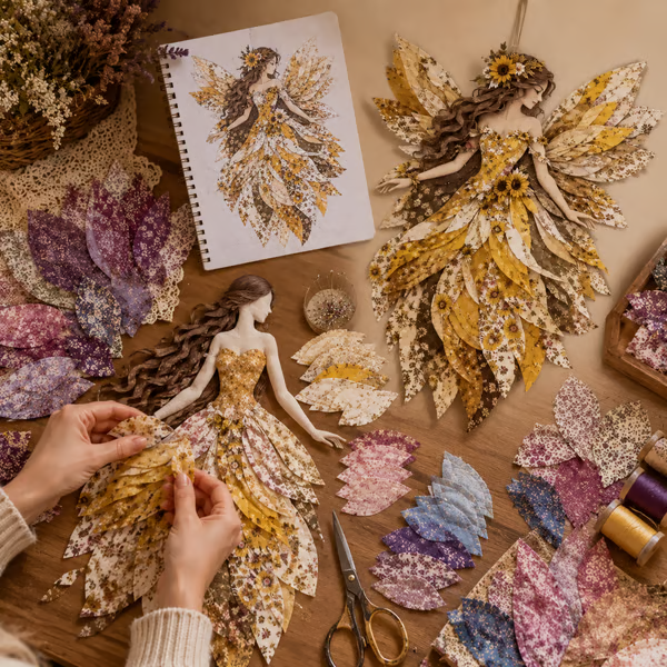 🧚‍♀️✨ Premium Fairy Patchwork DIY Kit – Create a Magical Floral Fairy Wall Art Masterpiece 🌸🧵