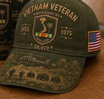 🔥HOT SALE🔥 Vietnam Veteran Never Forgotten 1955–1975 Commemorative Cap 🇺🇸