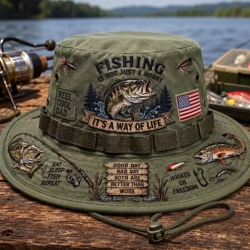 🏆 50K+ SOLD! 49% OFF -🎣 Fishing Is a Way of Life Boonie Hat