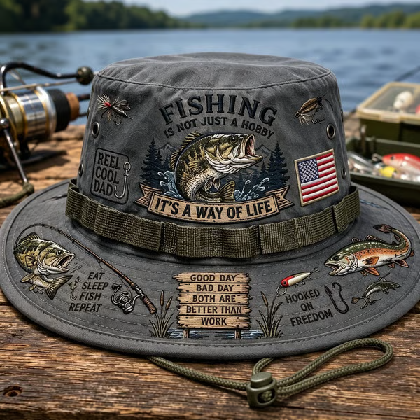 🏆 50K+ SOLD! 49% OFF -🎣 Fishing Is a Way of Life Boonie Hat