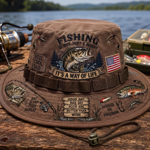 🏆 50K+ SOLD! 49% OFF -🎣 Fishing Is a Way of Life Boonie Hat