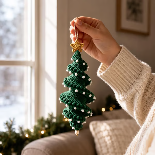 🔥 LAST DAY 49% OFF ☃️ Crochet Snowman Spiral Ornament DIY Kit – Beginner-Friendly Christmas Craft Set 🧶🎄
