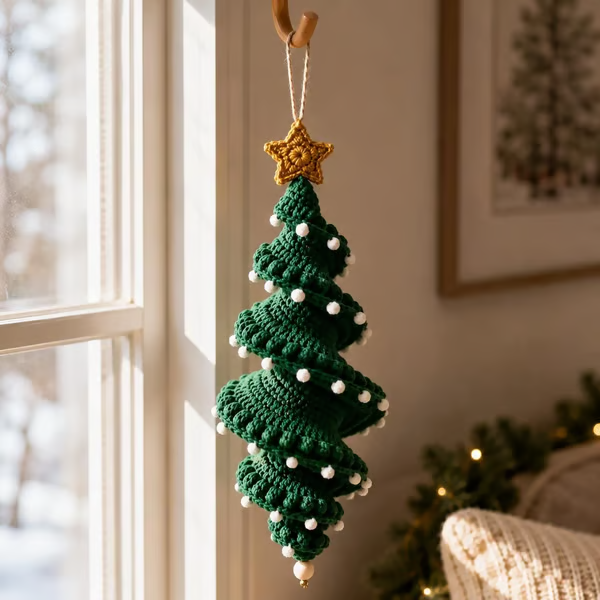 🔥 LAST DAY 49% OFF ☃️ Crochet Snowman Spiral Ornament DIY Kit – Beginner-Friendly Christmas Craft Set 🧶🎄