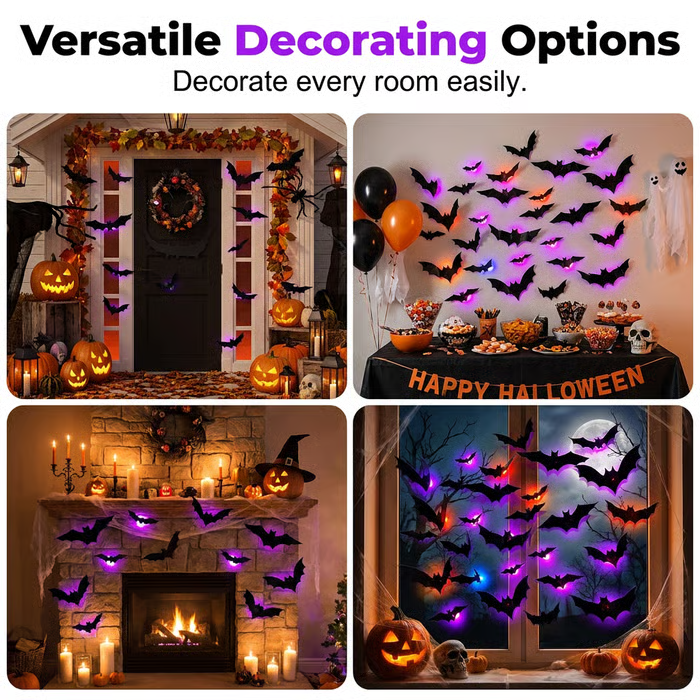 🔥 LAST DAY 50% OFF – 🦇 Halloween LED Bat Night Light | Create a Spooky Glow at Home