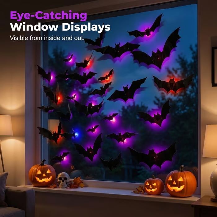 🔥 LAST DAY 50% OFF – 🦇 Halloween LED Bat Night Light | Create a Spooky Glow at Home