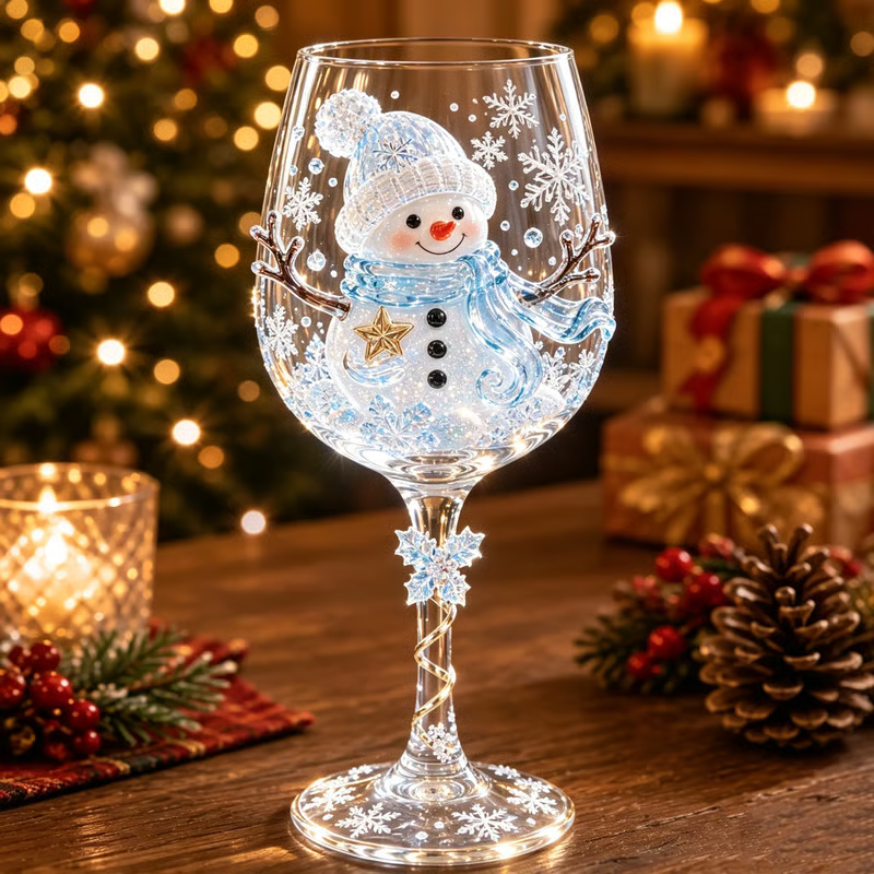 🎄✨ Christmas 3D Wine Glass Gift Set – The Perfect Holiday Gift! 🎁🍷