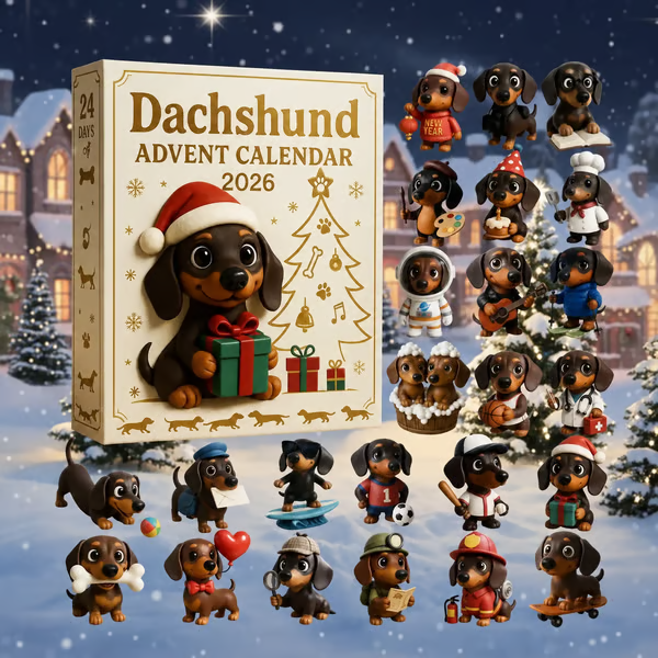 🎄🐶 2026 Dachshund Advent Calendar – 24 Days of Adorable Christmas Surprises! 🎁