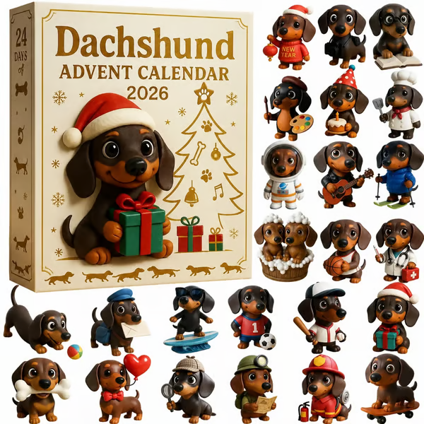 🎄🐶 2026 Dachshund Advent Calendar – 24 Days of Adorable Christmas Surprises! 🎁