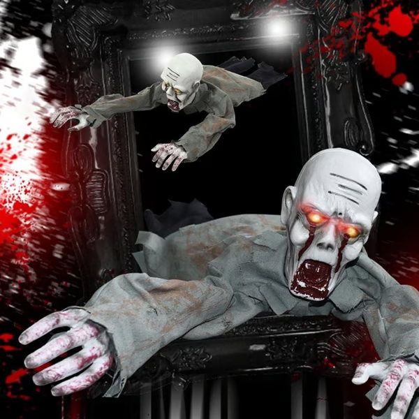 🔥 LAST DAY 50% OFF👻 Crawling Zombie with Glowing Eyes – Sound-Activated Halloween Prop