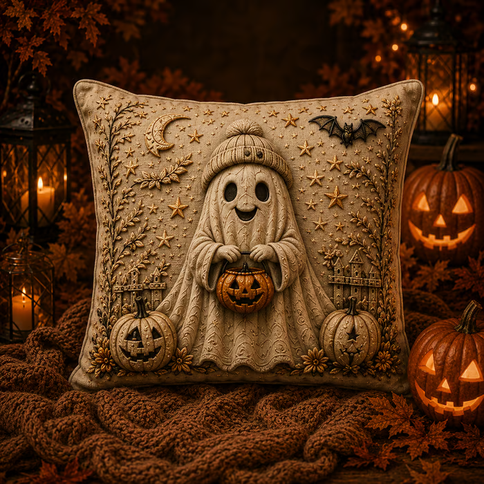 🎃 3D Halloween Cushion Cover – Gothic Spooky Designs & Hidden Zipper 🦇
