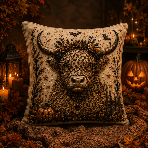 🎃 3D Halloween Cushion Cover – Gothic Spooky Designs & Hidden Zipper 🦇