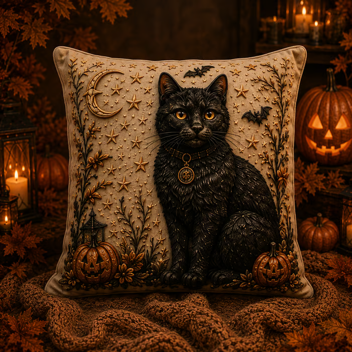 🎃 3D Halloween Cushion Cover – Gothic Spooky Designs & Hidden Zipper 🦇