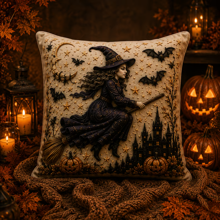 🎃 3D Halloween Cushion Cover – Gothic Spooky Designs & Hidden Zipper 🦇