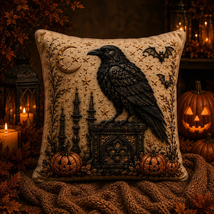 🎃 3D Halloween Cushion Cover – Gothic Spooky Designs & Hidden Zipper 🦇