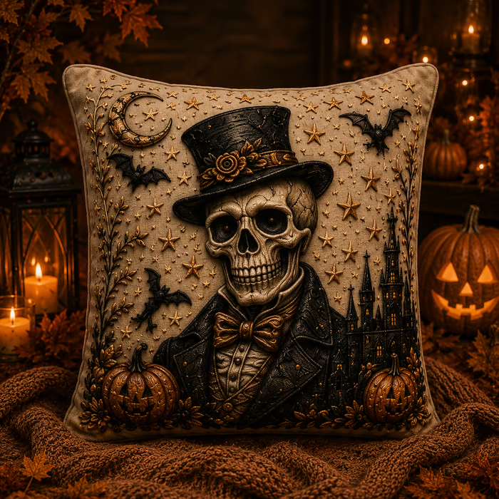 🎃 3D Halloween Cushion Cover – Gothic Spooky Designs & Hidden Zipper 🦇