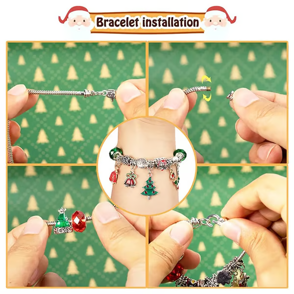✨ 24-Day Christmas Charm Advent Calendar – DIY Bracelet Kit for Girls 🎄