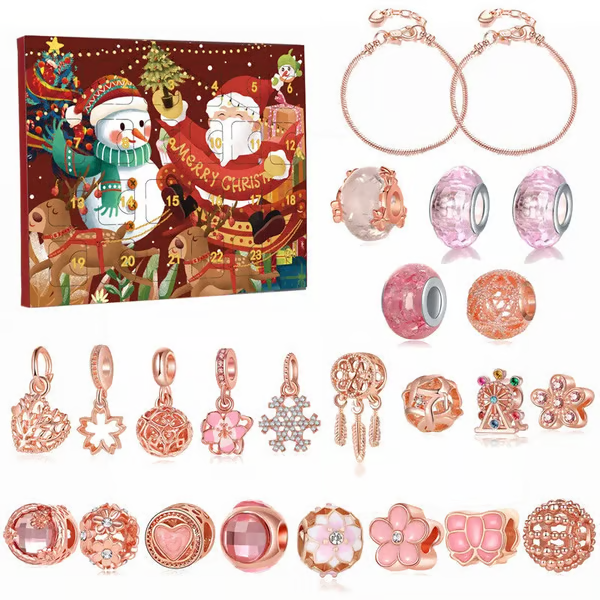 ✨ 24-Day Christmas Charm Advent Calendar – DIY Bracelet Kit for Girls 🎄