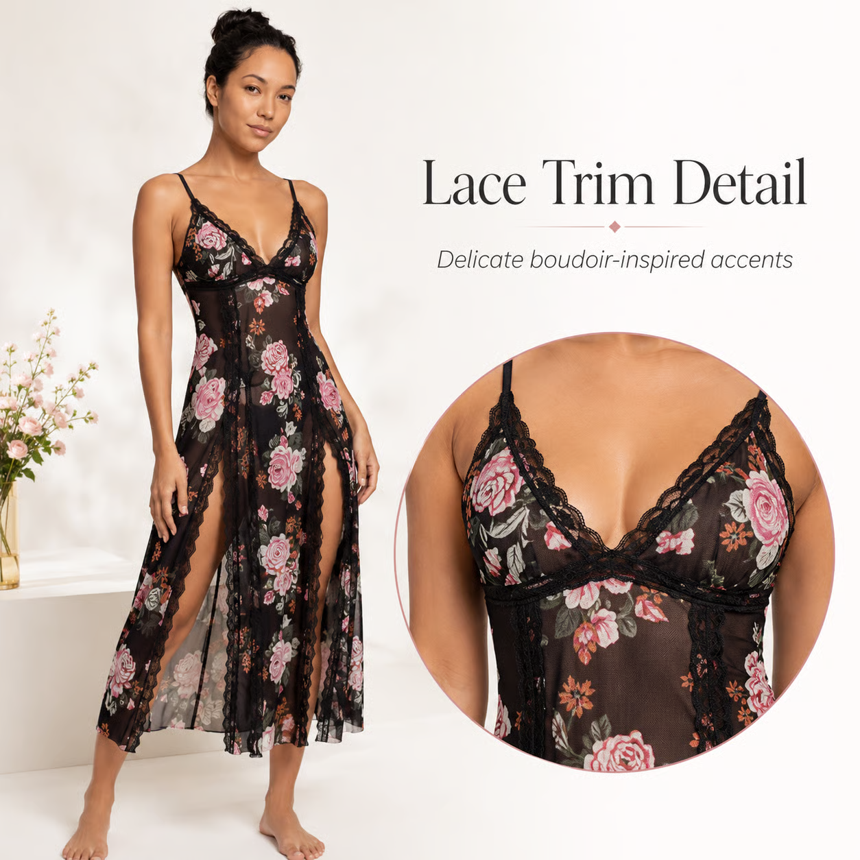🌹 49% OFF Ends Today! Sheer Floral Rose Maxi Dress | Buy 2, Free Shipping