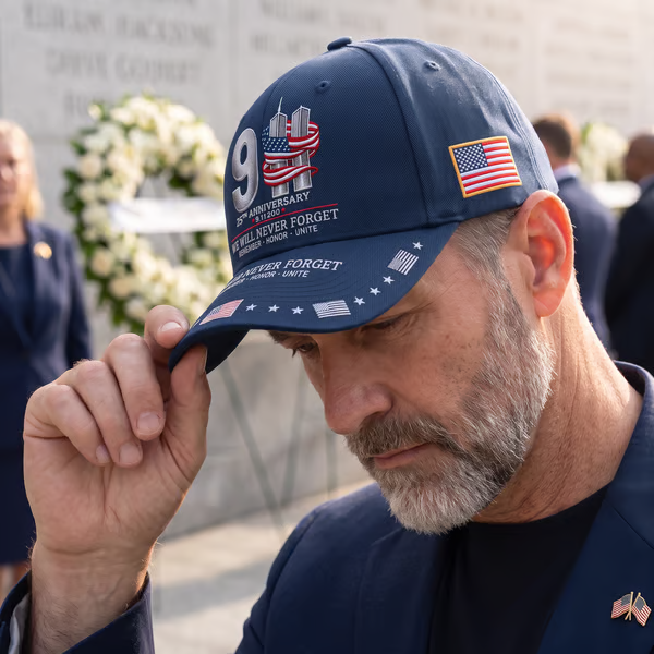 🔥 LAST DAY 50% OFF – 🇺🇸 9/11 Never Forget 25th Anniversary Embroidered Cap