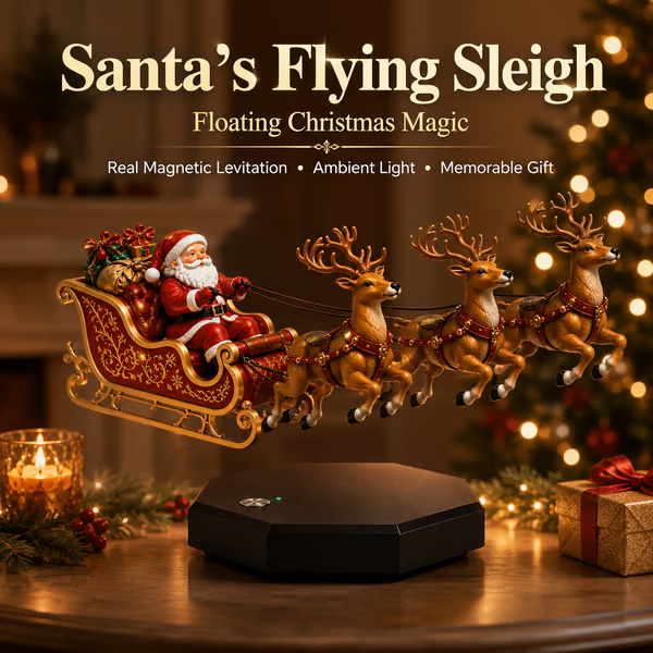 🎅 Santa’s Flying Sleigh – Magnetic Levitation Christmas Decoration ✨
