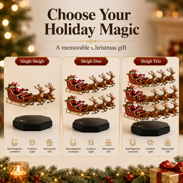 🎅 Santa’s Flying Sleigh – Magnetic Levitation Christmas Decoration ✨