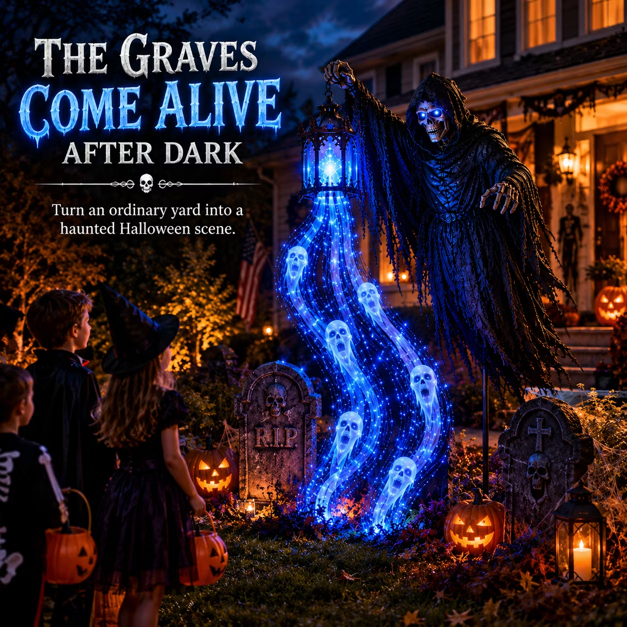 🎃 49% OFF – Halloween Soul Harvester Animated Garden Light