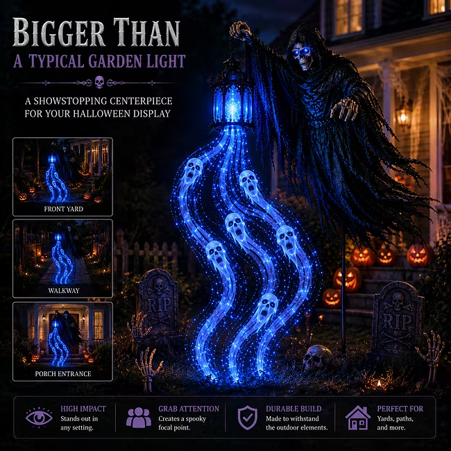 🎃 49% OFF – Halloween Soul Harvester Animated Garden Light