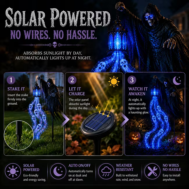 🎃 49% OFF – Halloween Soul Harvester Animated Garden Light