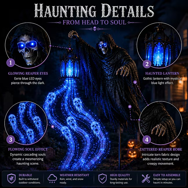 🎃 49% OFF – Halloween Soul Harvester Animated Garden Light