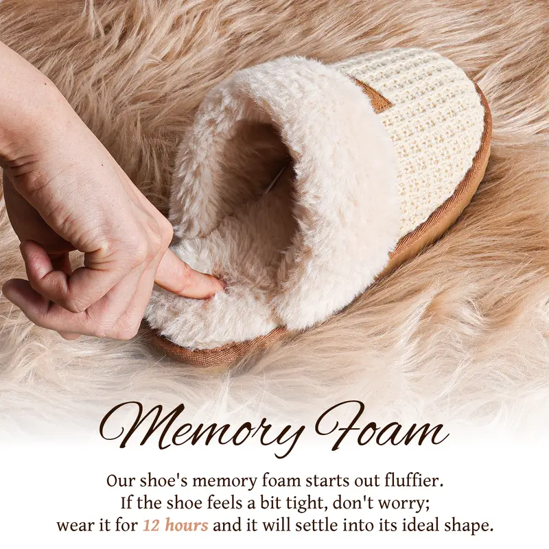 🧸 Women’s Cozy Fuzzy Slippers – Soft Memory Foam House Shoes