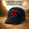 🌺 The Greatest Generation 1945 Memorial Poppy Cap – Remember & Honor