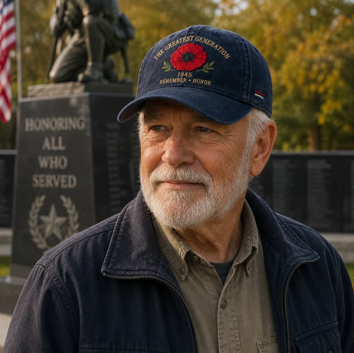 🌺 The Greatest Generation 1945 Memorial Poppy Cap – Remember & Honor