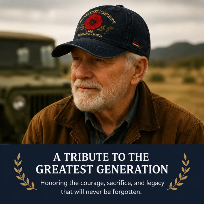 🌺 The Greatest Generation 1945 Memorial Poppy Cap – Remember & Honor