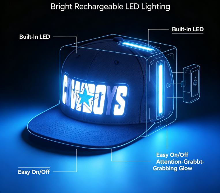 🔥 50% OFF🏈Light Up Game Day – LED Dallas Fan Snapback Hat