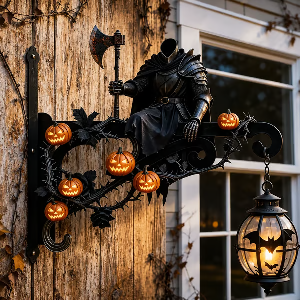 🎃 Spooky Halloween Wall Hook – Metal Outdoor Hanger for Porch & Garden Decor