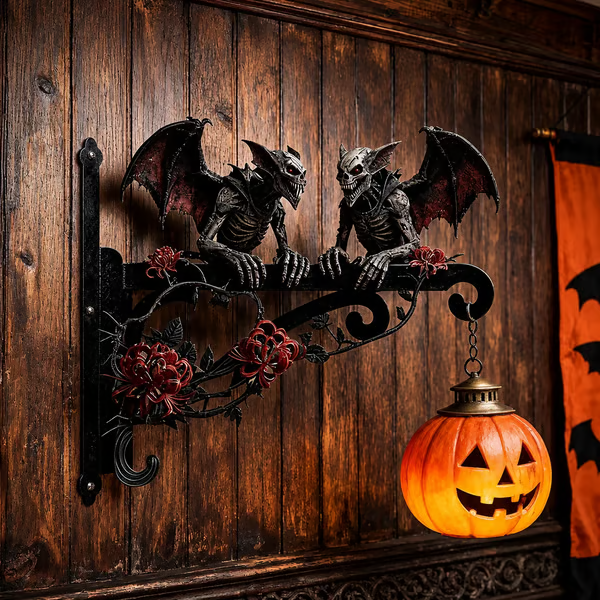 🎃 Spooky Halloween Wall Hook – Metal Outdoor Hanger for Porch & Garden Decor