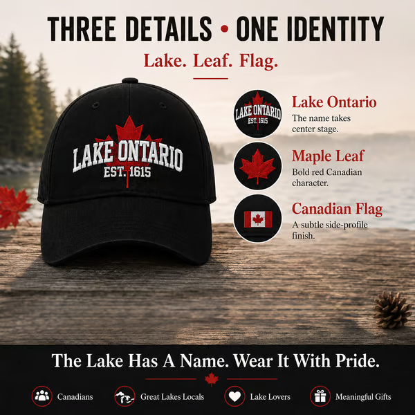 🔥 LAST DAY 50% OFF – 🍁 Lake Ontario Forever Heritage Embroidered Cap