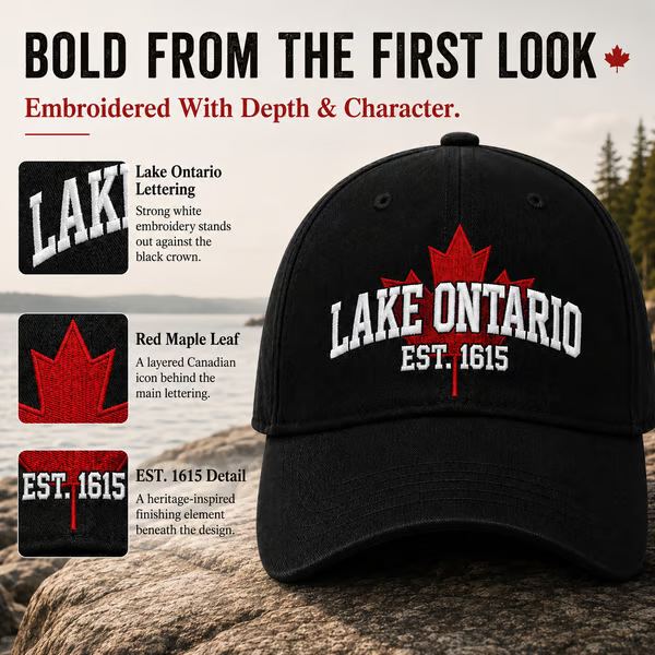 🔥 LAST DAY 50% OFF – 🍁 Lake Ontario Forever Heritage Embroidered Cap