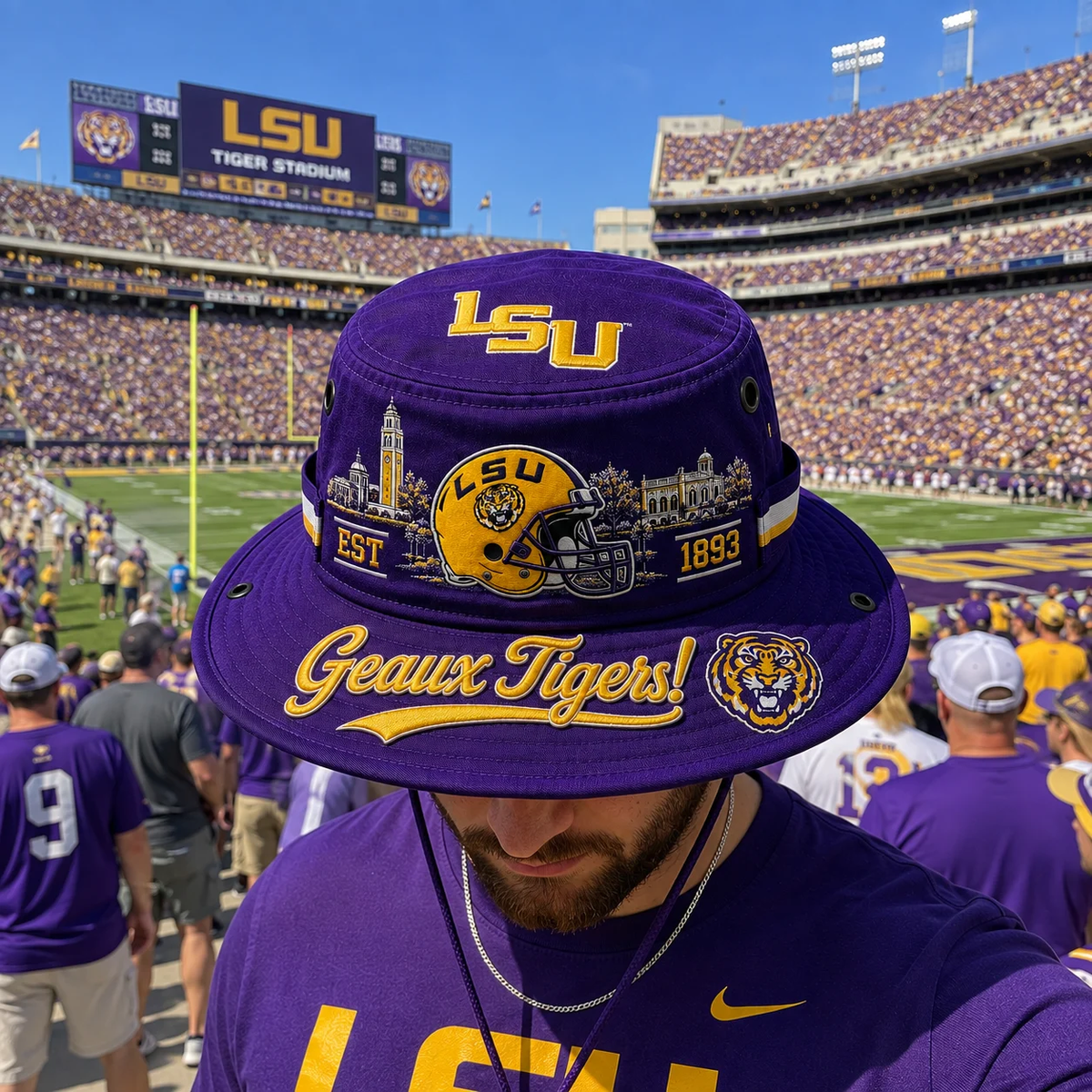 🔥 LAST DAY 49% OFF – 🐯 Geaux Tigers Boonie Hat | LSU Football Fan Hat