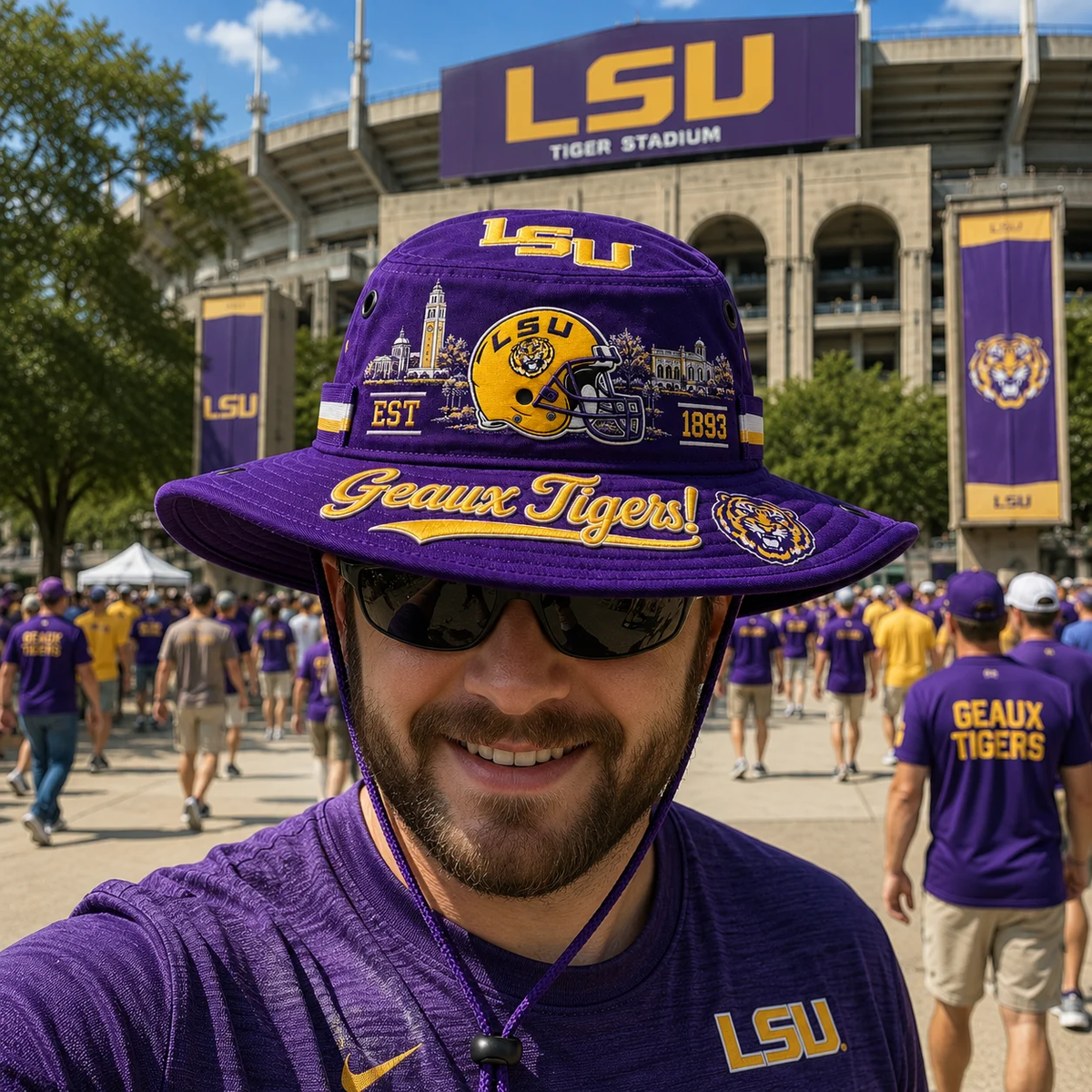 🔥 LAST DAY 49% OFF – 🐯 Geaux Tigers Boonie Hat | LSU Football Fan Hat