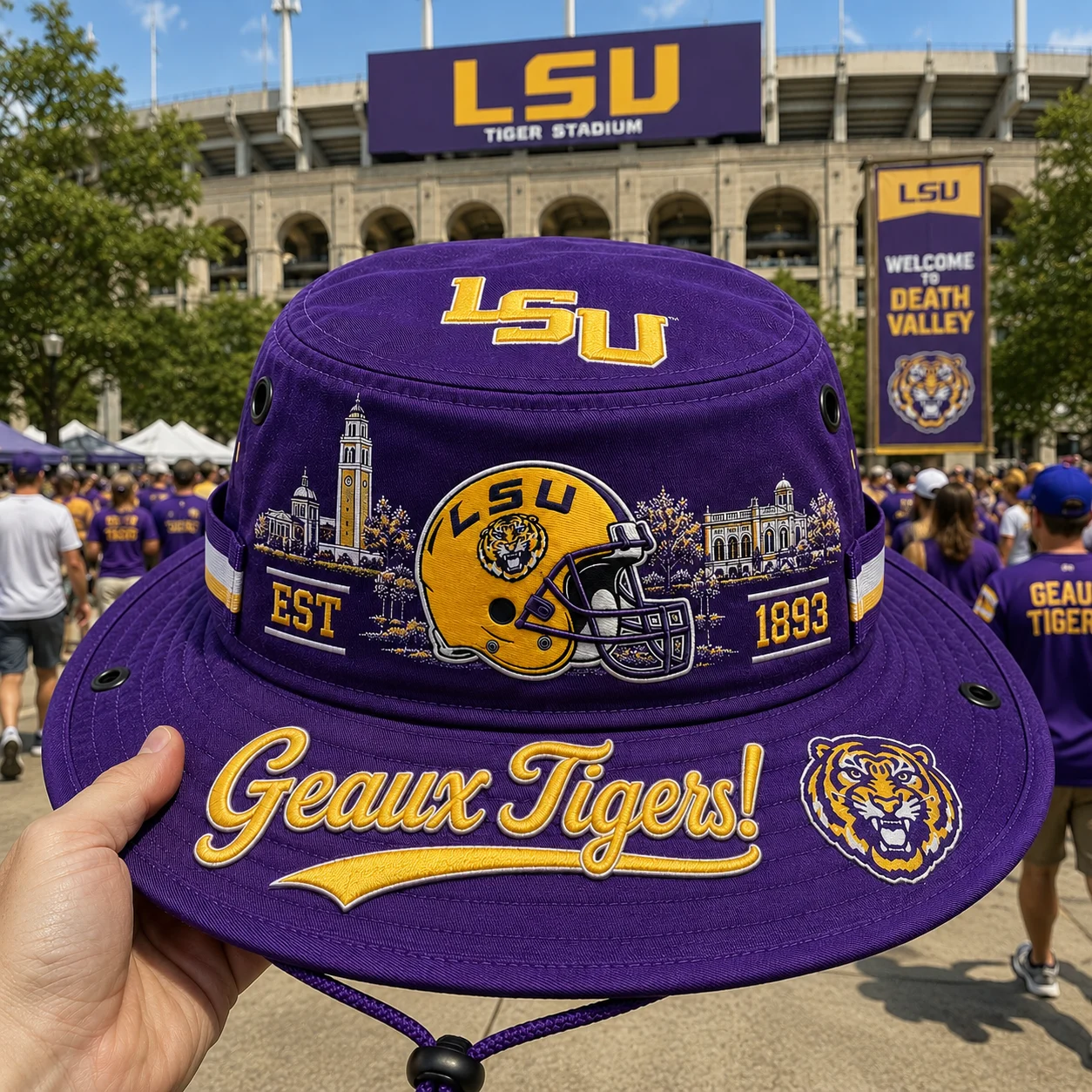 🔥 LAST DAY 49% OFF – 🐯 Geaux Tigers Boonie Hat | LSU Football Fan Hat