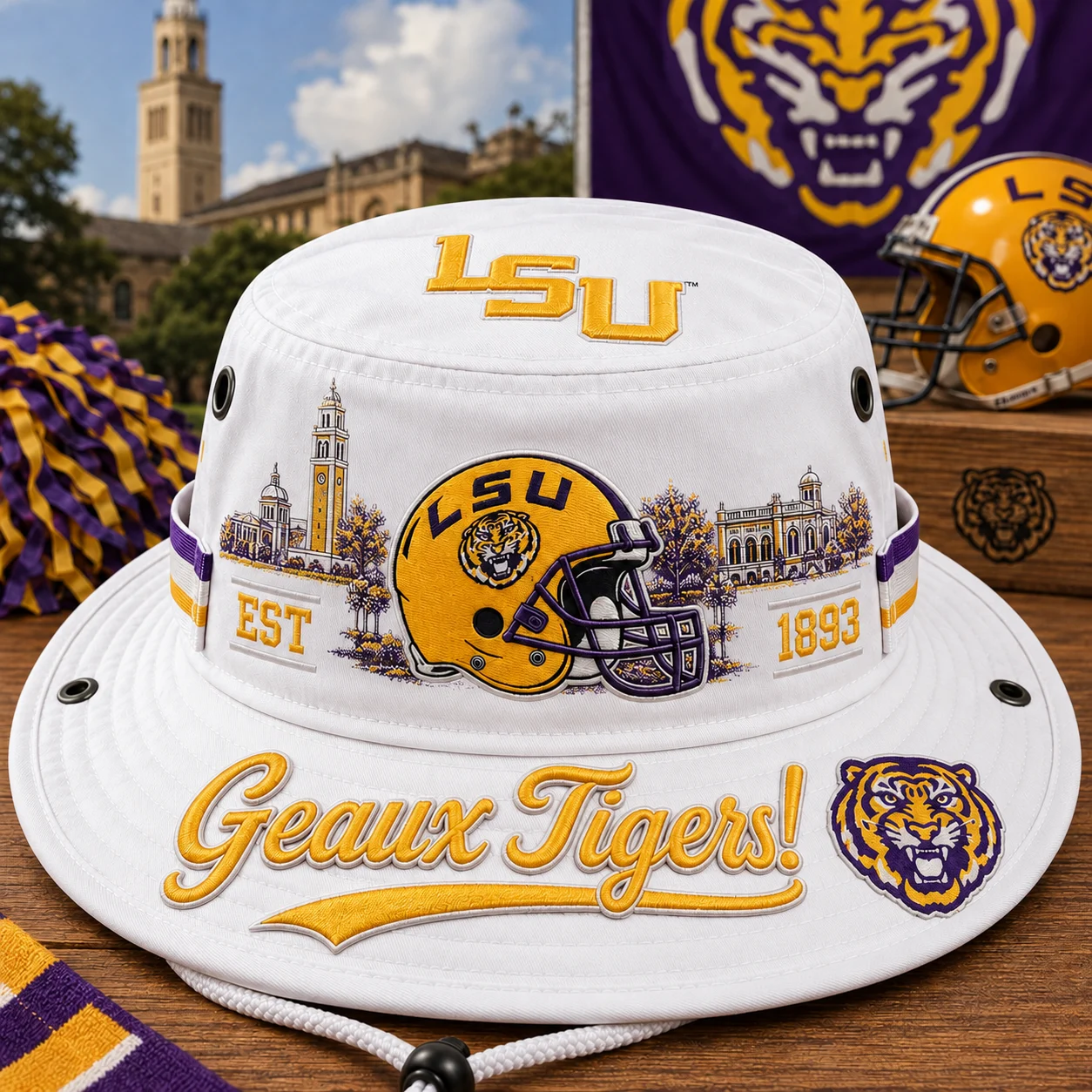 🔥 LAST DAY 49% OFF – 🐯 Geaux Tigers Boonie Hat | LSU Football Fan Hat