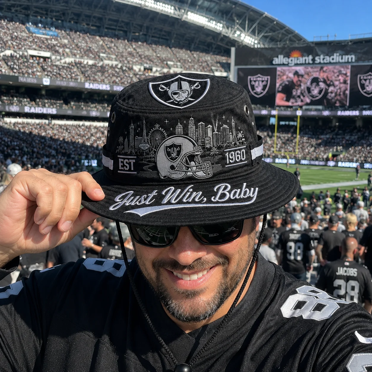 🏈 LAST DAY 49% OFF – Just Win, Baby Boonie Hat – Wear the Football Spirit Everywhere