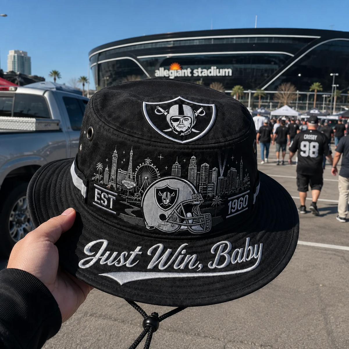 🏈 LAST DAY 49% OFF – Just Win, Baby Boonie Hat – Wear the Football Spirit Everywhere